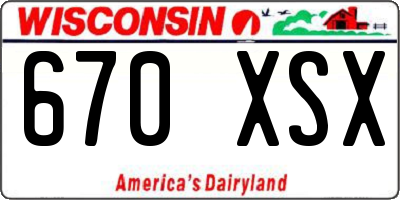 WI license plate 670XSX