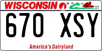 WI license plate 670XSY