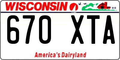 WI license plate 670XTA