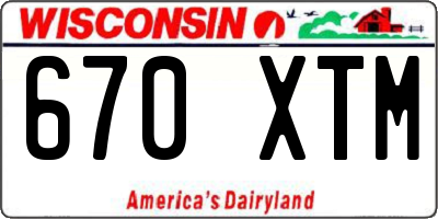 WI license plate 670XTM