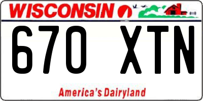 WI license plate 670XTN