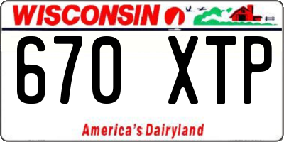 WI license plate 670XTP