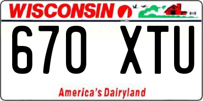 WI license plate 670XTU