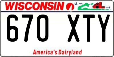 WI license plate 670XTY