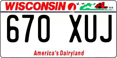 WI license plate 670XUJ
