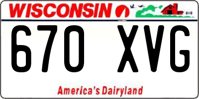 WI license plate 670XVG