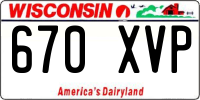 WI license plate 670XVP