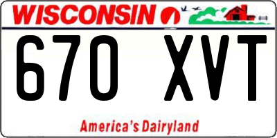 WI license plate 670XVT