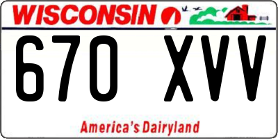 WI license plate 670XVV