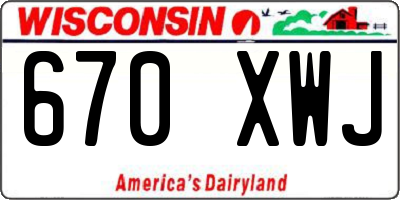 WI license plate 670XWJ