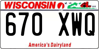 WI license plate 670XWQ