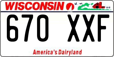 WI license plate 670XXF