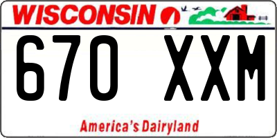 WI license plate 670XXM
