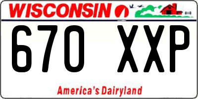 WI license plate 670XXP