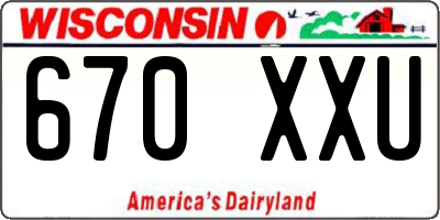 WI license plate 670XXU