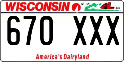 WI license plate 670XXX