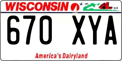 WI license plate 670XYA