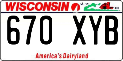 WI license plate 670XYB