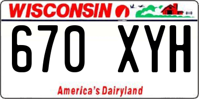 WI license plate 670XYH