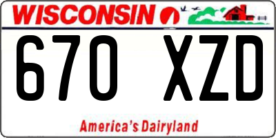 WI license plate 670XZD