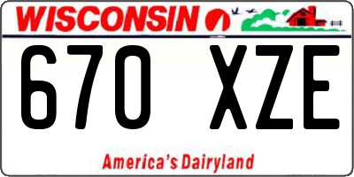 WI license plate 670XZE