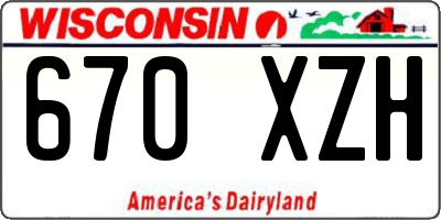 WI license plate 670XZH