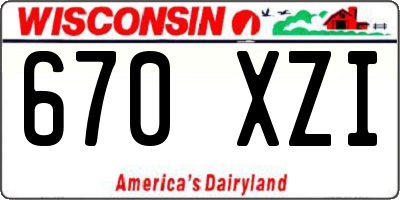 WI license plate 670XZI