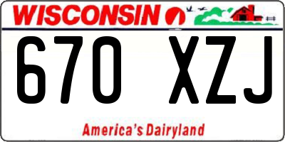 WI license plate 670XZJ