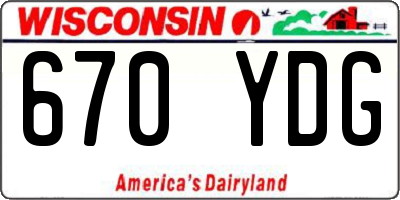 WI license plate 670YDG