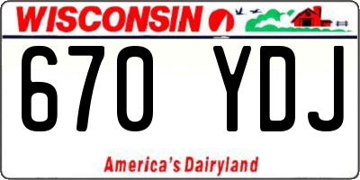 WI license plate 670YDJ