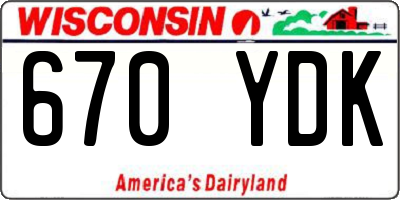 WI license plate 670YDK