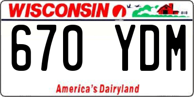 WI license plate 670YDM
