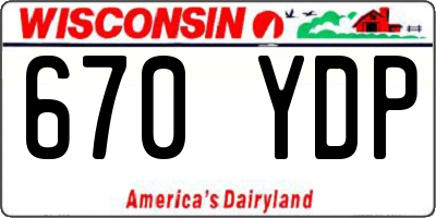 WI license plate 670YDP