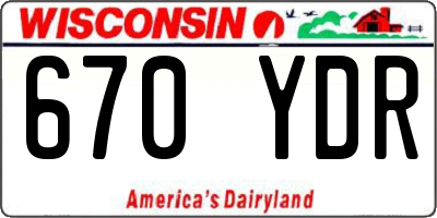 WI license plate 670YDR