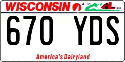 WI license plate 670YDS