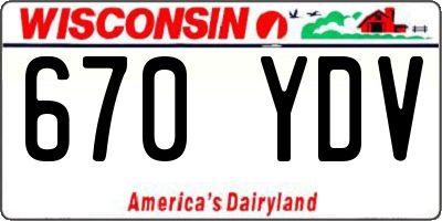 WI license plate 670YDV