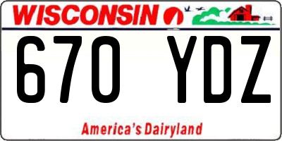 WI license plate 670YDZ