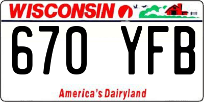 WI license plate 670YFB
