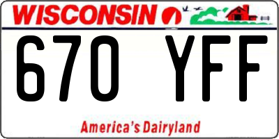 WI license plate 670YFF