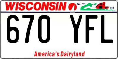 WI license plate 670YFL