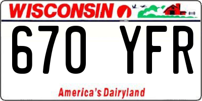WI license plate 670YFR
