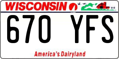 WI license plate 670YFS