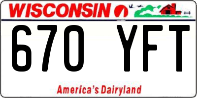 WI license plate 670YFT