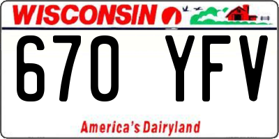WI license plate 670YFV