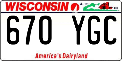 WI license plate 670YGC
