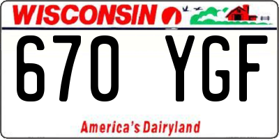 WI license plate 670YGF