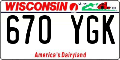 WI license plate 670YGK