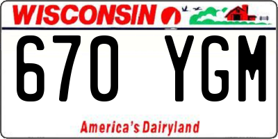WI license plate 670YGM