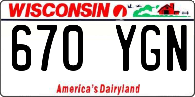 WI license plate 670YGN
