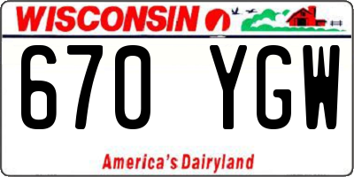 WI license plate 670YGW